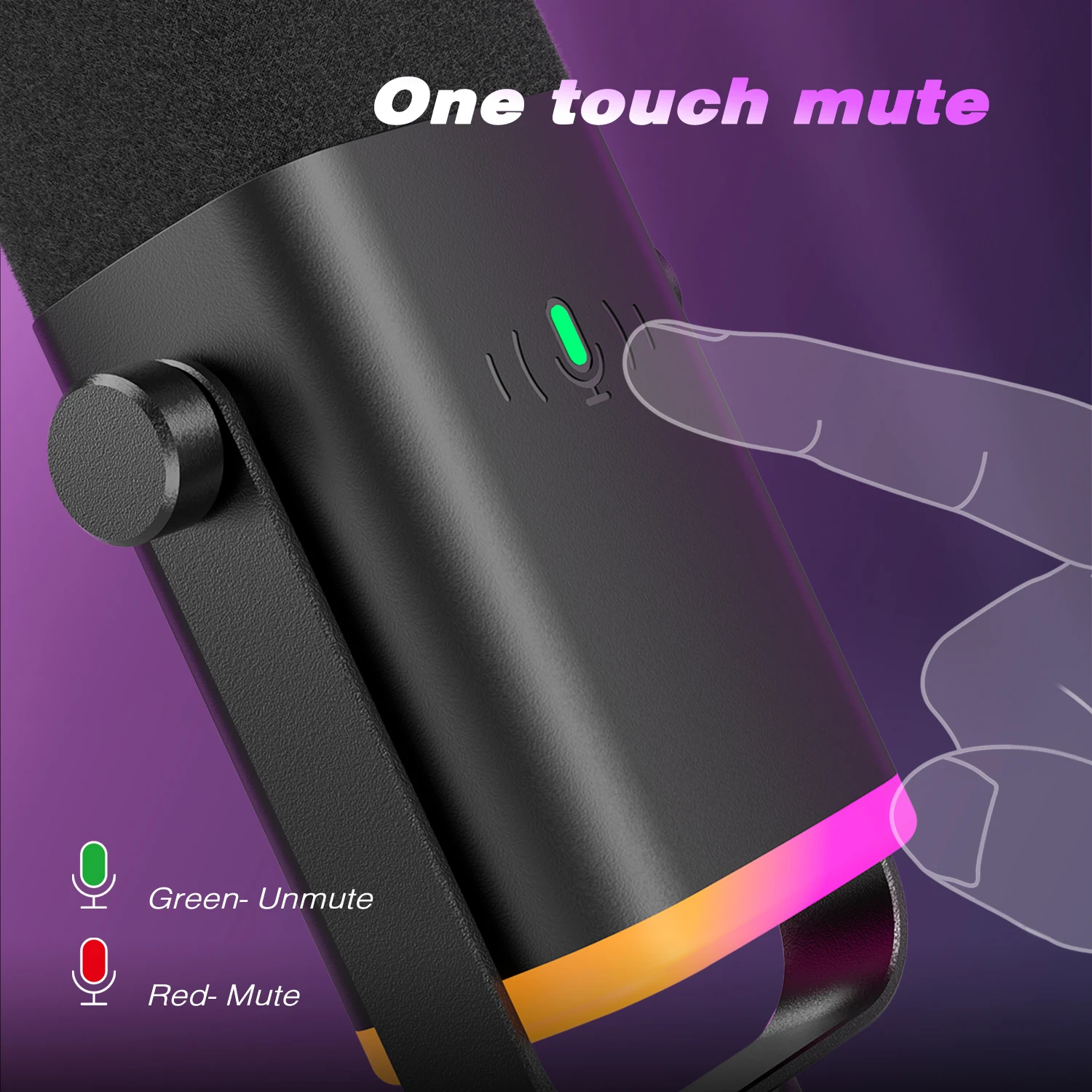 FIFINE USB/XLR Dynamisk Mikrofon med Tryckknapp för Tyst Läge, för PC PS5/4 eller Xbox - Bild 5