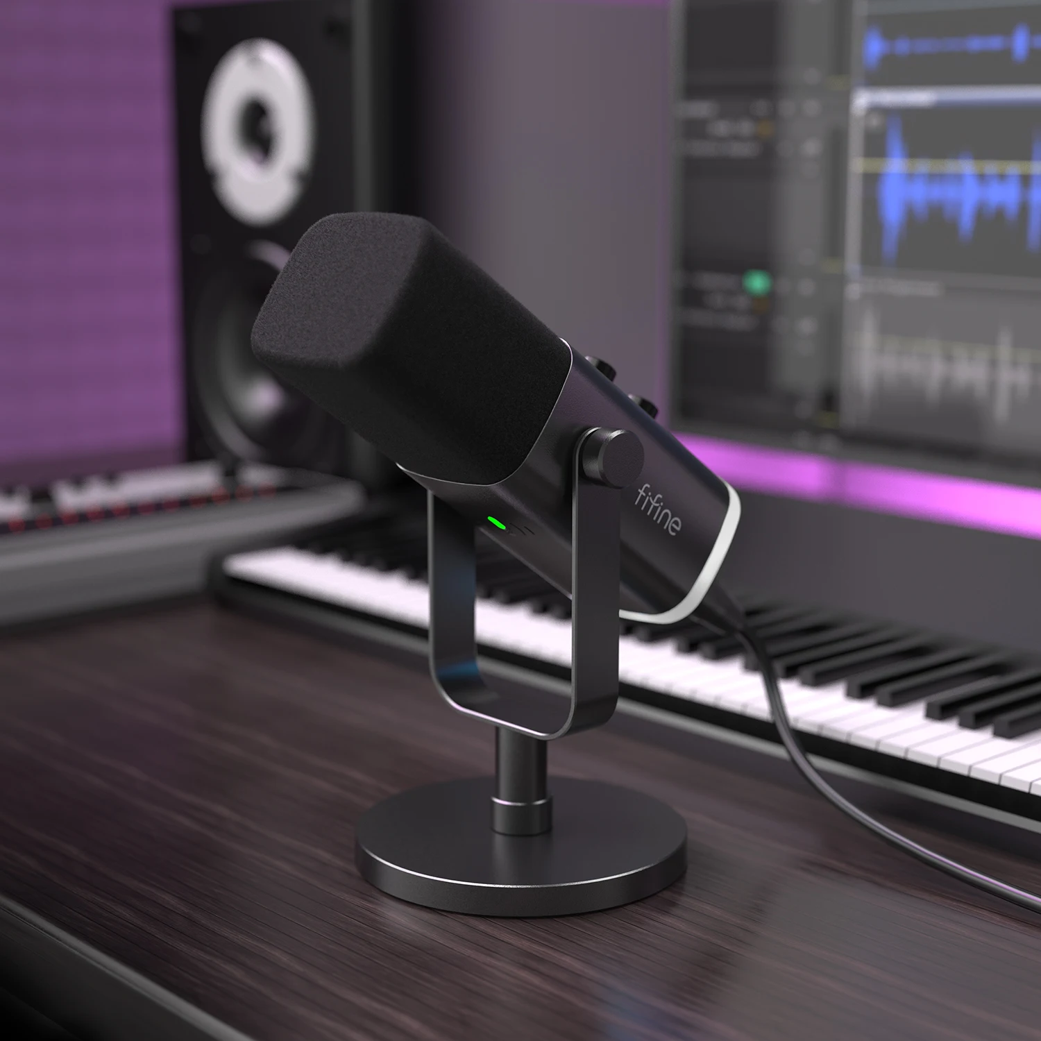 FIFINE USB/XLR Dynamisk Mikrofon med Tryckknapp för Tyst Läge, för PC PS5/4 eller Xbox - Bild 6